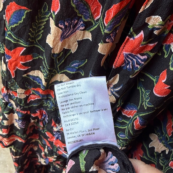 Anthropologie Banjanan Markle Ruffled 100% Silk Maxi Dress Pockets Event Ready L - Picture 15 of 16